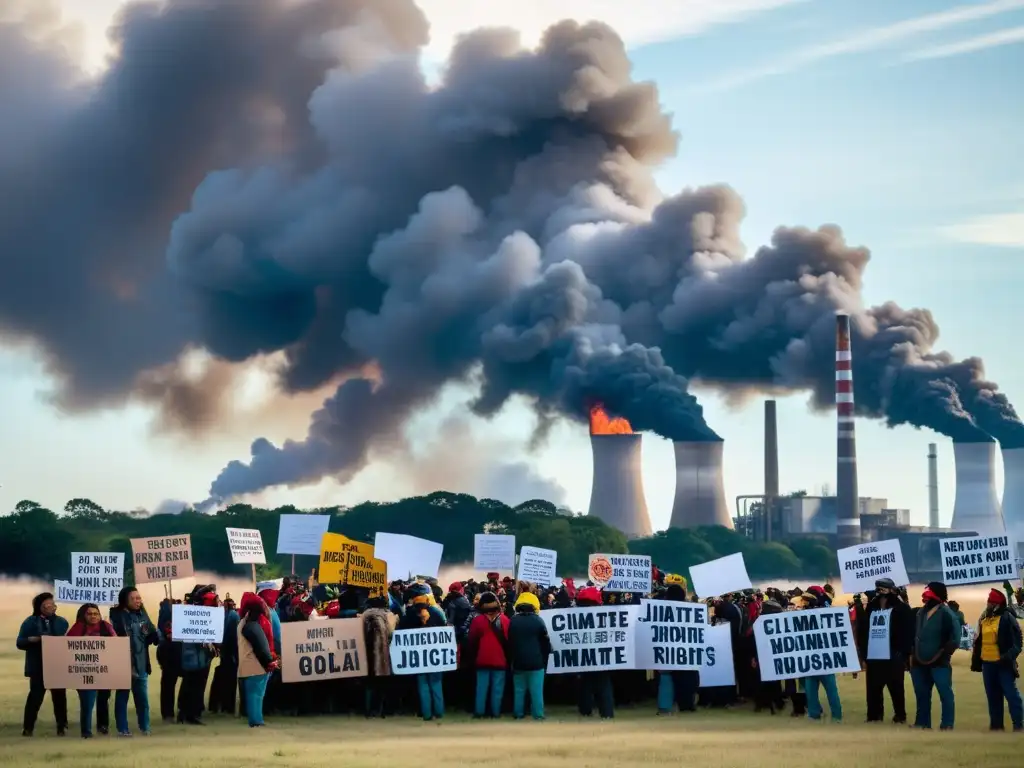 Indígenas protestan contra la destrucción ambiental en un sitio industrial