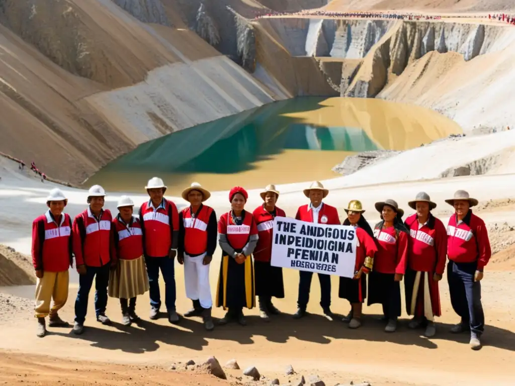 Indígenas peruanos frente a la mina Yanacocha, luchando por sus derechos humanos y el medio ambiente