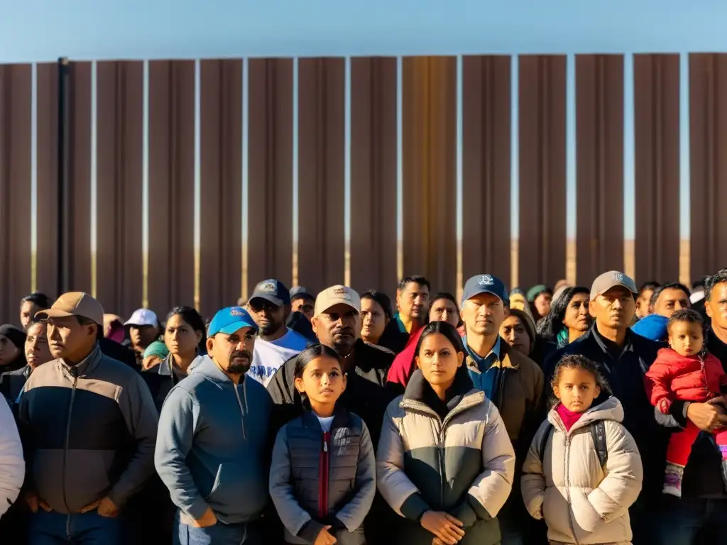 Inmigrantes frente a desafíos de la libertad de movimiento, mostrando esperanza y determinación en la frontera