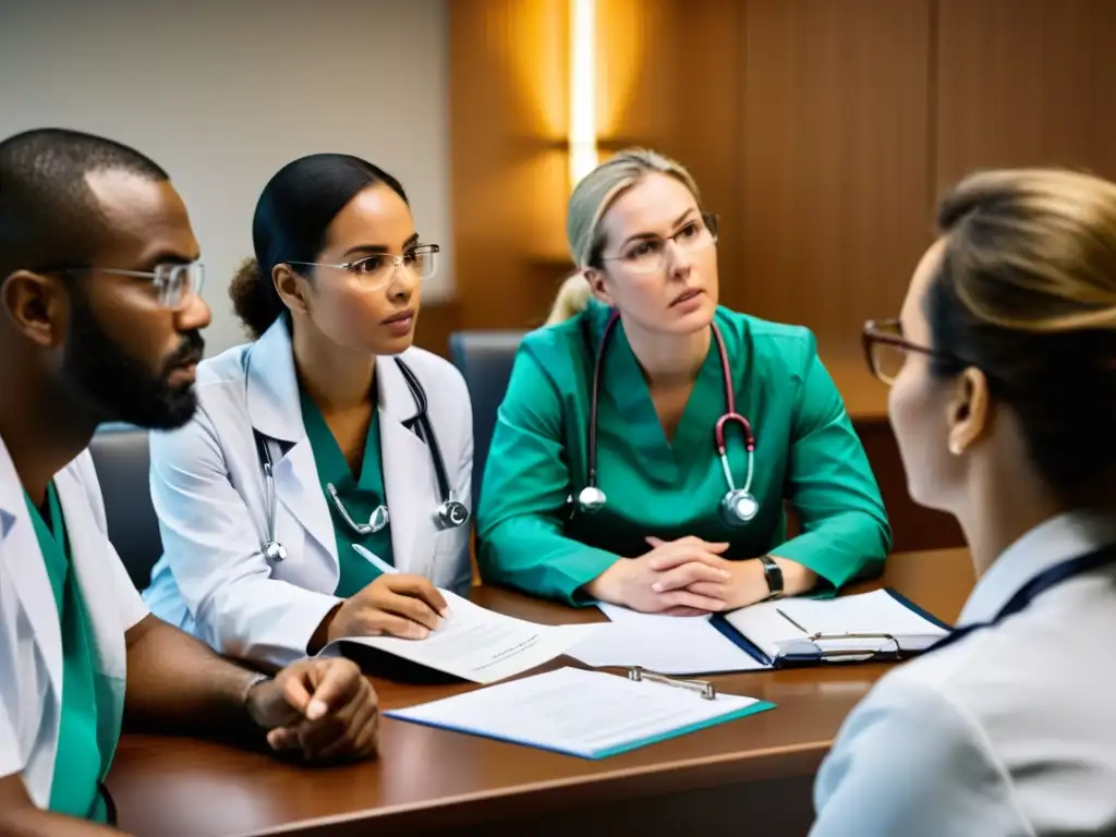 Intensa discusión ética médica tratamiento combatientes en sala hospitalaria