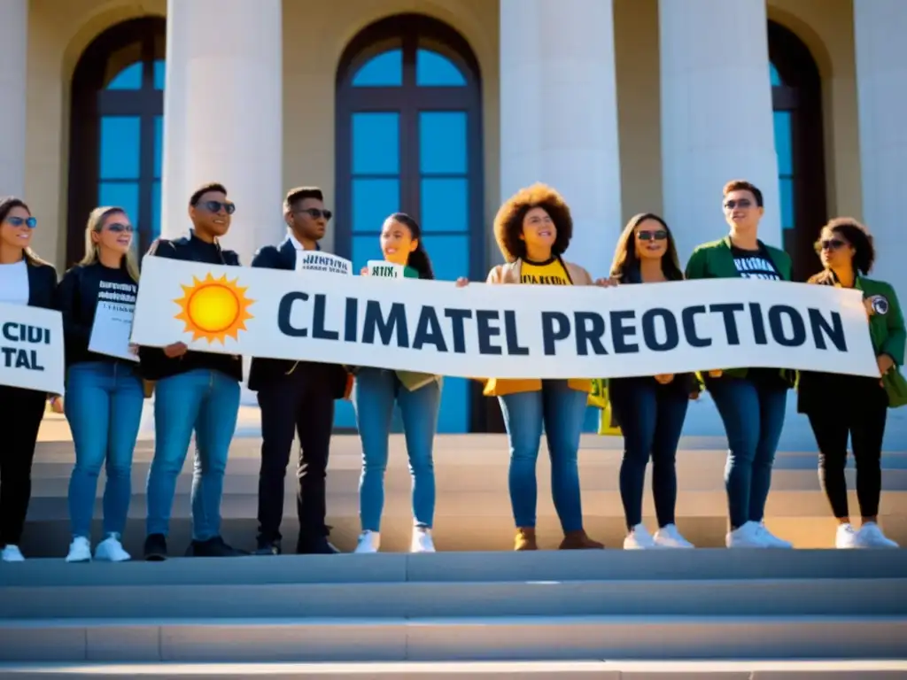 Jóvenes activistas luchan por derechos humanos y el clima frente al gobierno, con energía y pasión