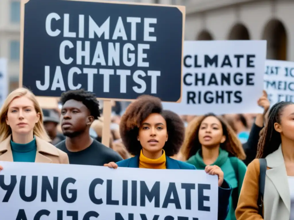 Jóvenes activistas luchando por el empoderamiento y derechos en protesta climática