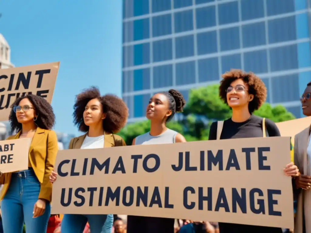 Jóvenes activistas unidos en protesta pacífica por el cambio climático y derechos ambientales