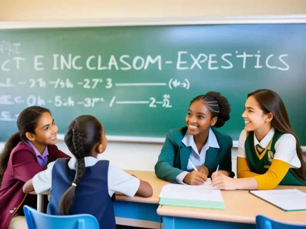 Jóvenes chicas diversas participan activamente en una clase de ciencias, desafiando estereotipos de género en educación