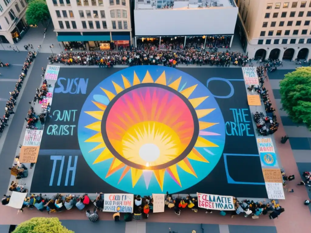 Jóvenes expresan creatividad en protesta por la crisis climática