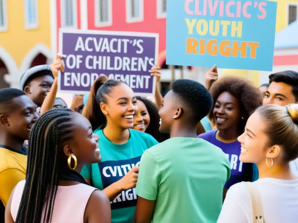 Jóvenes promoviendo derechos con entusiasmo Jóvenes divers@s promueven participación cívica y derechos humanos en la plaza de la ciudad