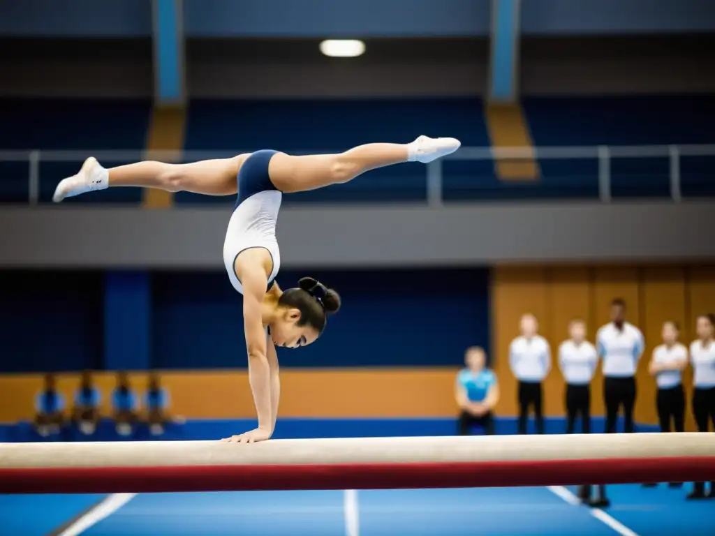 Jóvenes gimnastas practicando con determinación, reflejando la autonomía juvenil a través de la gimnasia, exudando empoderamiento y resiliencia