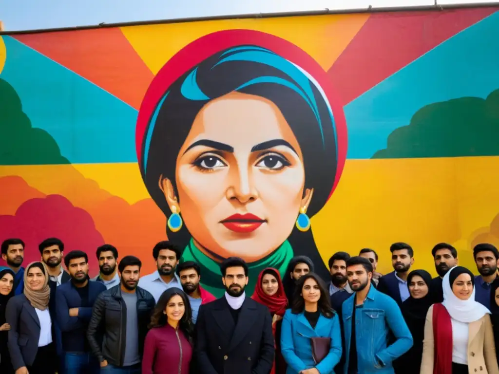 Jóvenes iraníes desafían régimen con valentía frente a mural de libertad