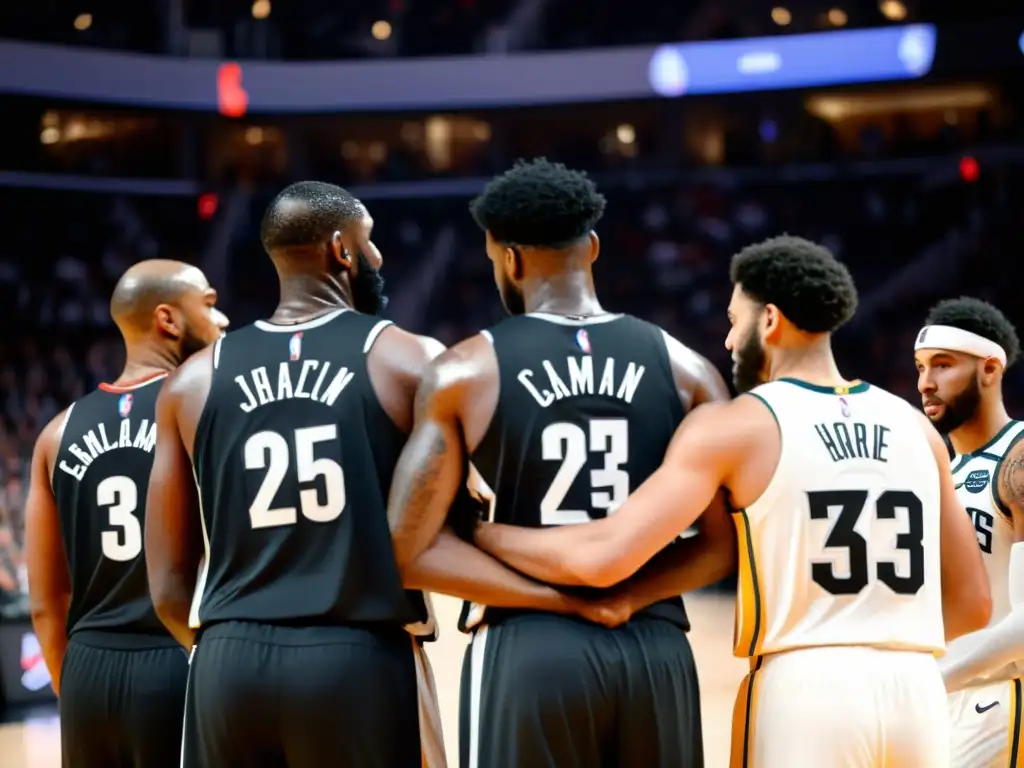 NBA: Jugadores unidos en centro de la cancha en promoción igualdad racial NBA