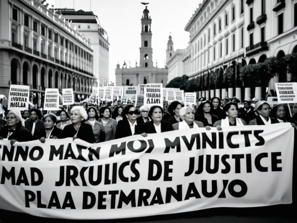 Madres y Abuelas de Plaza de Mayo marchan con determinación y resiliencia, abogando por justicia en Plaza de Mayo