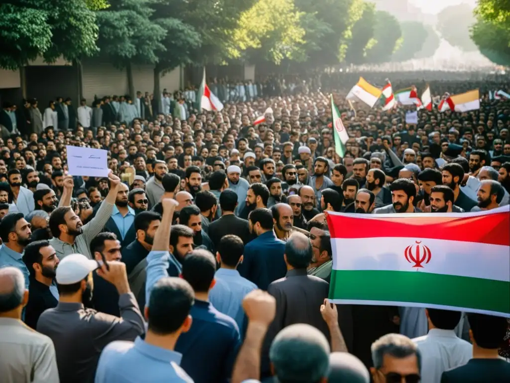 Manifestación en las calles de Teherán, Irán, contra la censura y por los derechos humanos