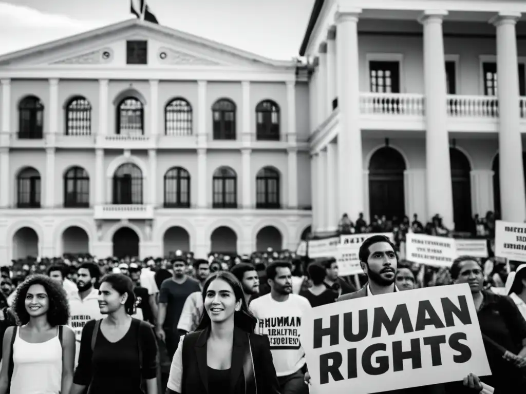 Manifestantes marchan por los derechos humanos en Asunción, Paraguay, mostrando unidad y resistencia frente a la represión histórica