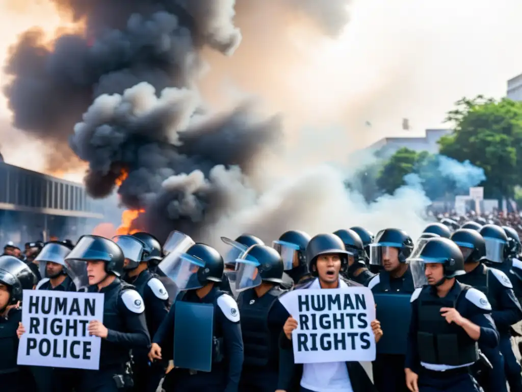 Protesta contra abusos de derechos humanos en la guerra contra las drogas Manifestantes enfrentan a la policía en protesta por violación de derechos en guerra contra drogas