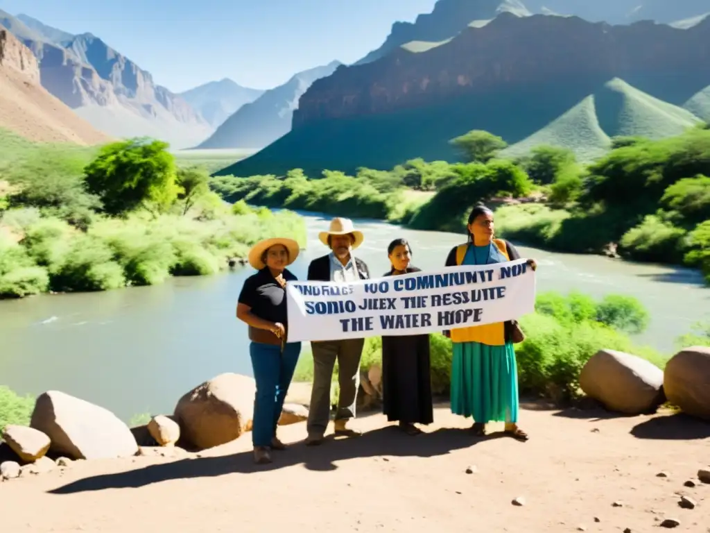 Miembros de la comunidad Yaqui luchando por sus derechos de agua, en un hermoso entorno natural