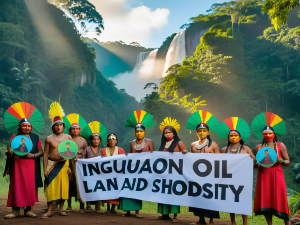 Miembros de comunidad indígena protestan contra impacto ambiental industria petrolera en la selva