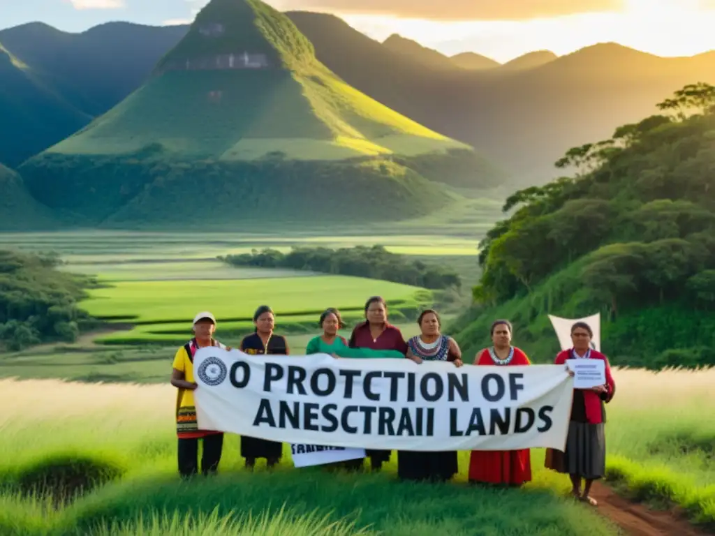 Miembros de comunidad indígena defienden sus tierras ancestrales con mensajes poderosos