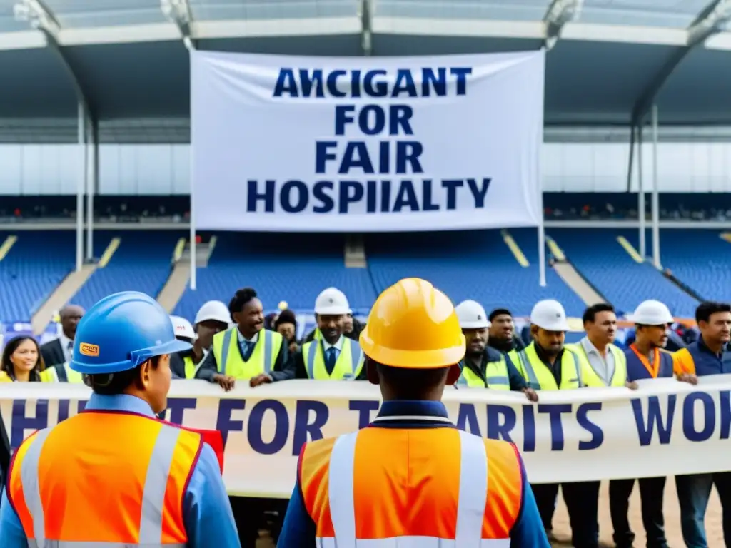 Migrantes luchando por dignidad en eventos deportivos Migrantes con determinación abogan por un trato justo en eventos deportivos