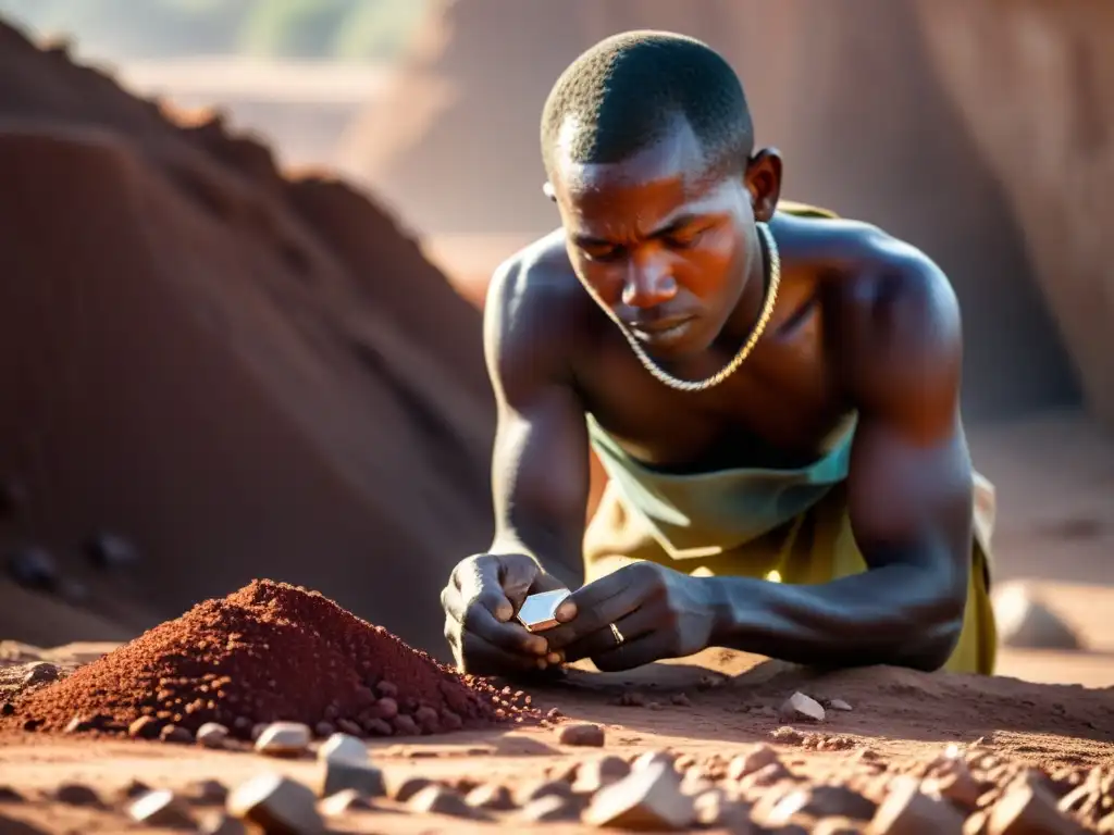 Mineros extraen diamantes en cantera africana, rostros cansados revelan la dura realidad de los diamantes de sangre verdad global