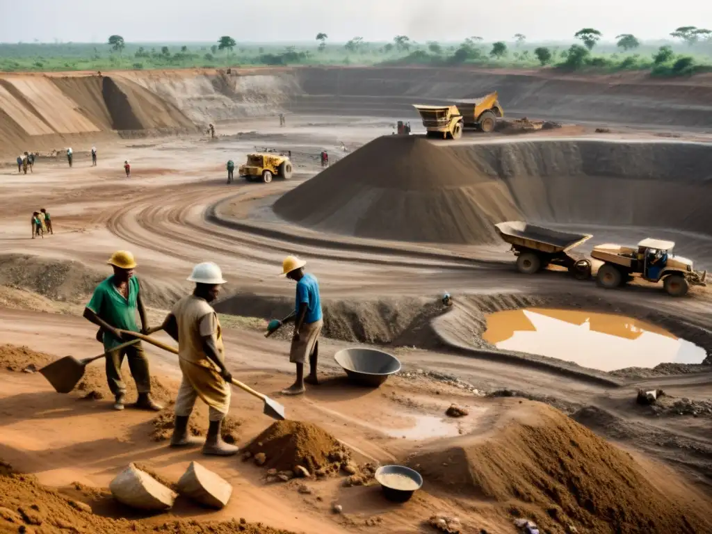 Mineros en economía ilícita detrás conflictos no reportados, sufriendo duras condiciones de trabajo en desolado paisaje de extracción