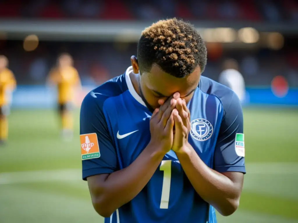 Un momento emotivo en el campo de fútbol donde los jugadores muestran diversidad religiosa