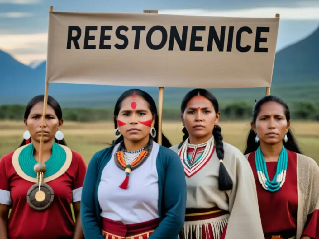 Mujeres indígenas: resistencia y empoderamiento Mujeres indígenas unidas en defensa de sus derechos humanos y territoriales, con mensajes de resistencia y empoderamiento, en su lucha por la justicia