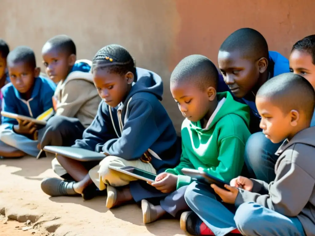 Niños de comunidad marginada usan tecnología gracias a programa educativo, mostrando impacto brecha digital comunidades marginadas