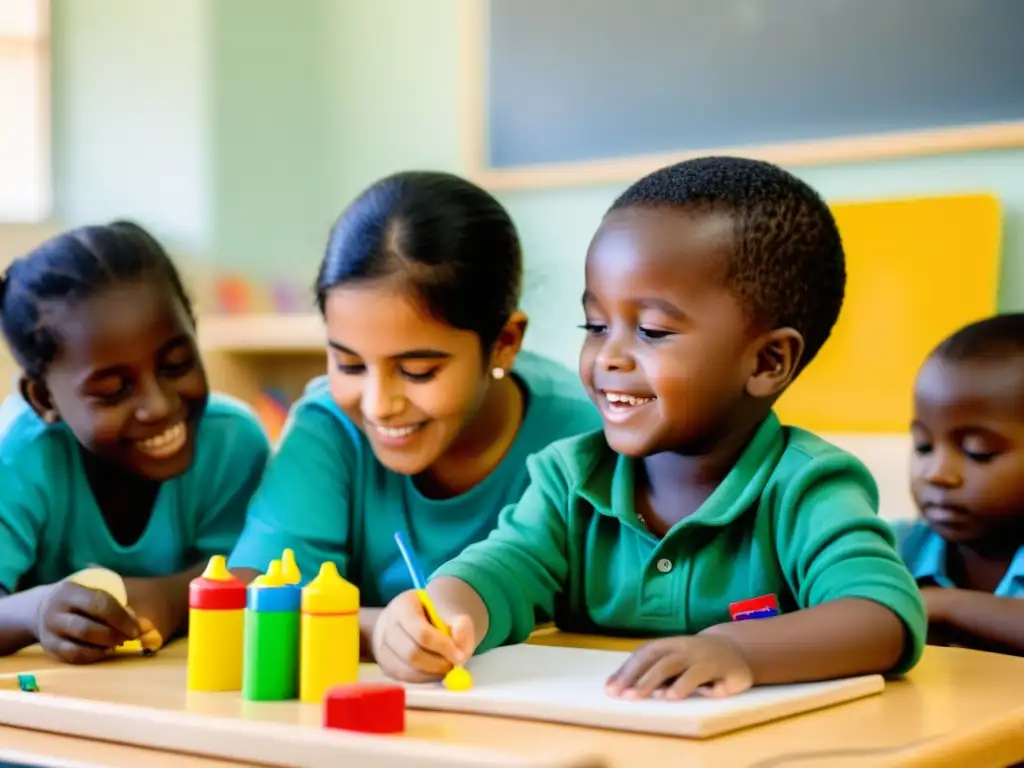 Niños refugiados con necesidades especiales aprenden y juegan en un ambiente educativo inclusivo y protector