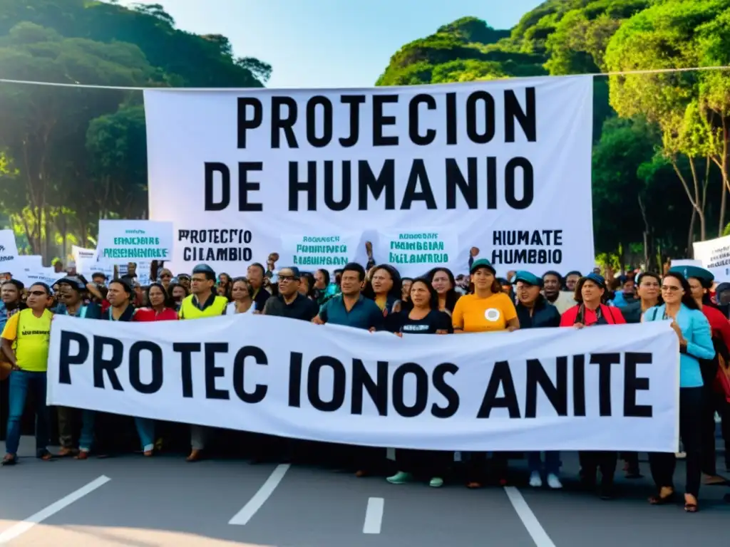 Manifestación de ONGs por la protección de derechos humanos ante el cambio climático