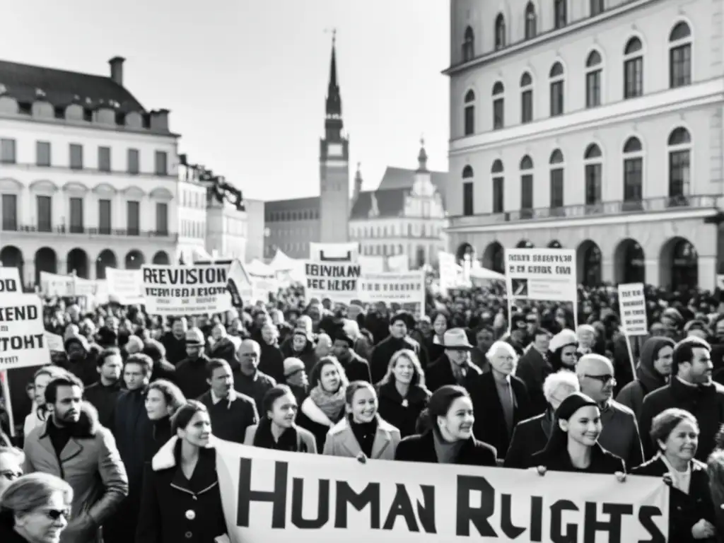 Manifestación pacífica en apoyo a la Revolución de Terciopelo derechos humanos, con diversidad y determinación