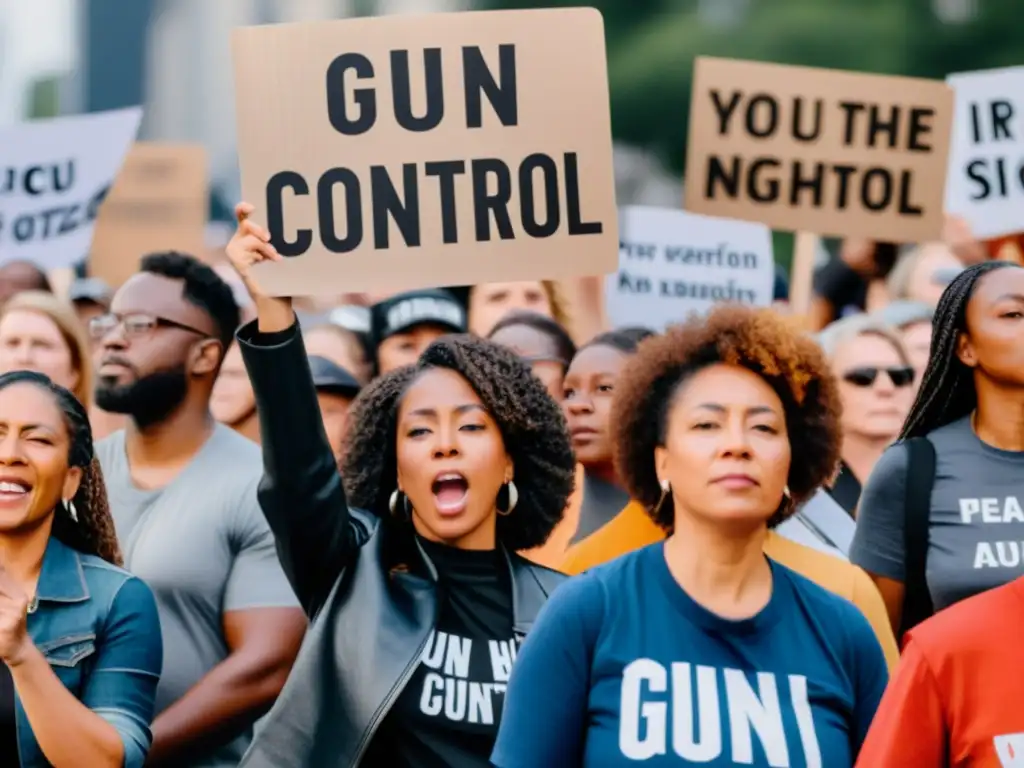 Manifestación pacífica por el control de armas y derechos humanos