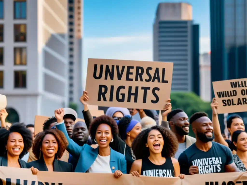 Manifestación pacífica por el enfoque universal de los derechos humanos: diversidad, unidad y determinación en la lucha global