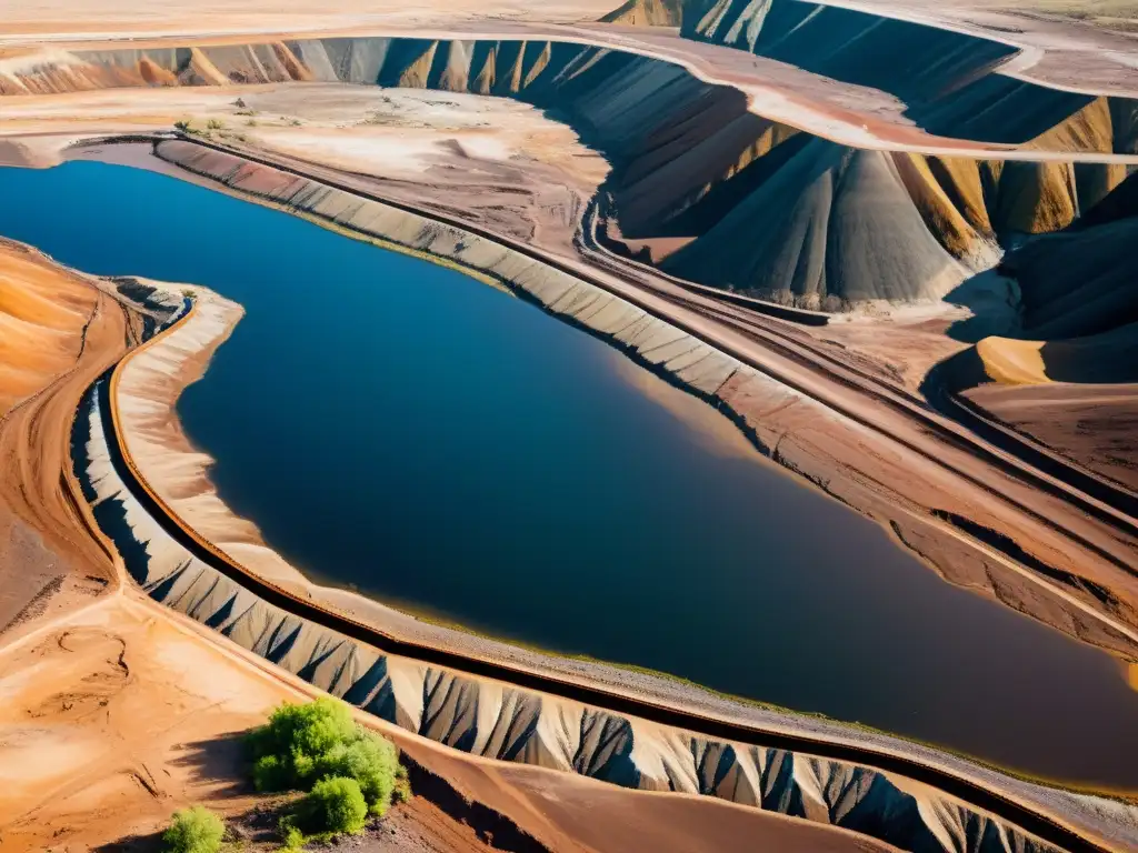 Un paisaje desolado por la contaminación minera en comunidades globales, mostrando la degradación ambiental y la urgencia de actuar