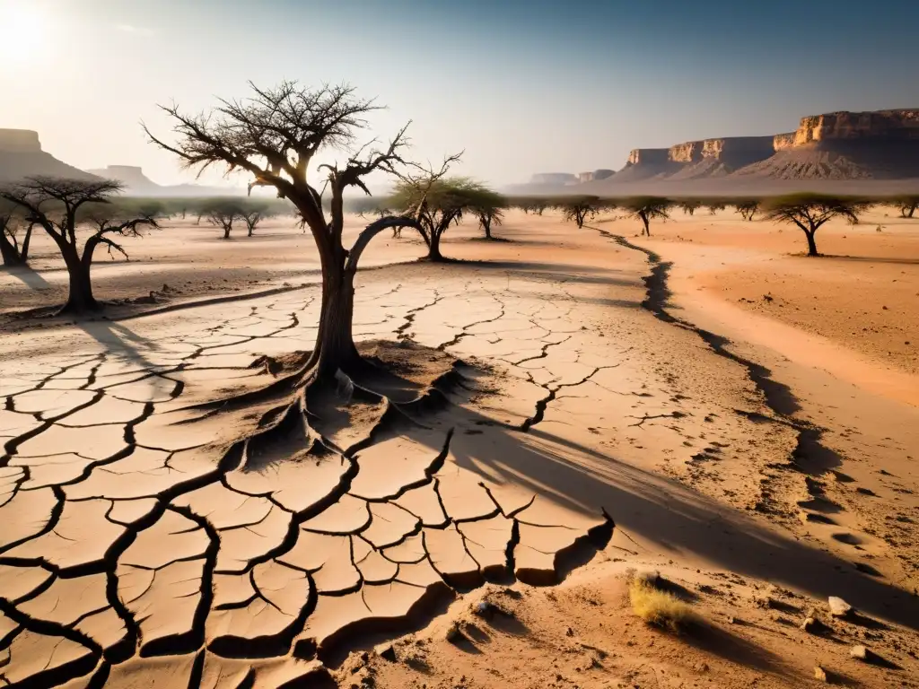 Un paisaje desolado en África subsahariana muestra el impacto del cambio climático y las sequías