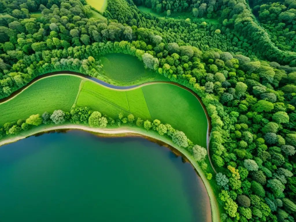 Un paisaje exuberante con ríos y bosques