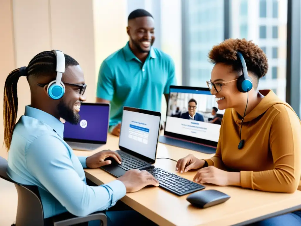 Personas con discapacidad usando tecnologías de asistencia para participar en actividades profesionales