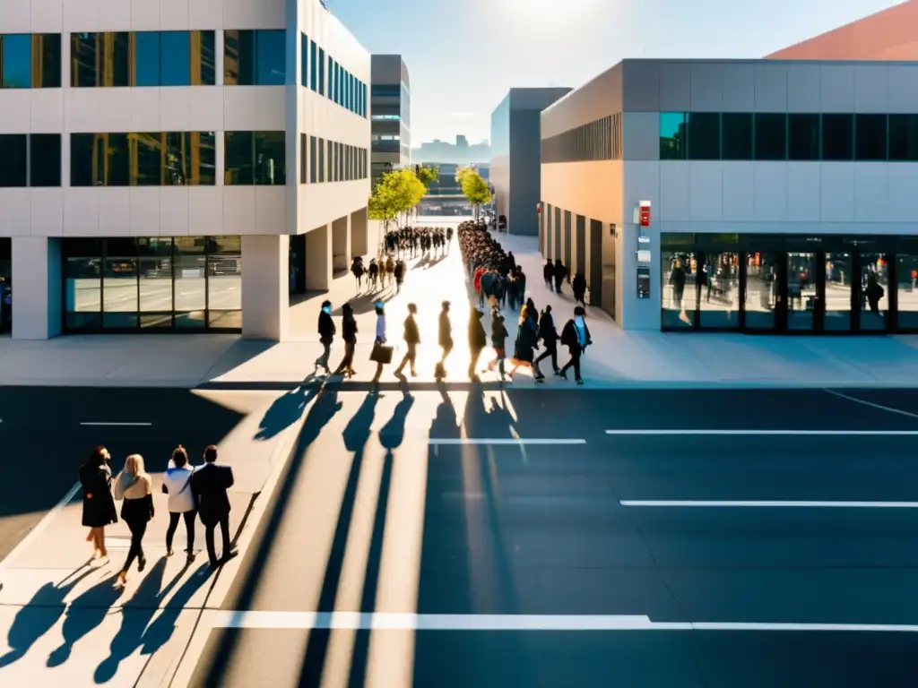 Personas usando mascarillas esperando en fila afuera de un centro de pruebas, manteniendo distancia