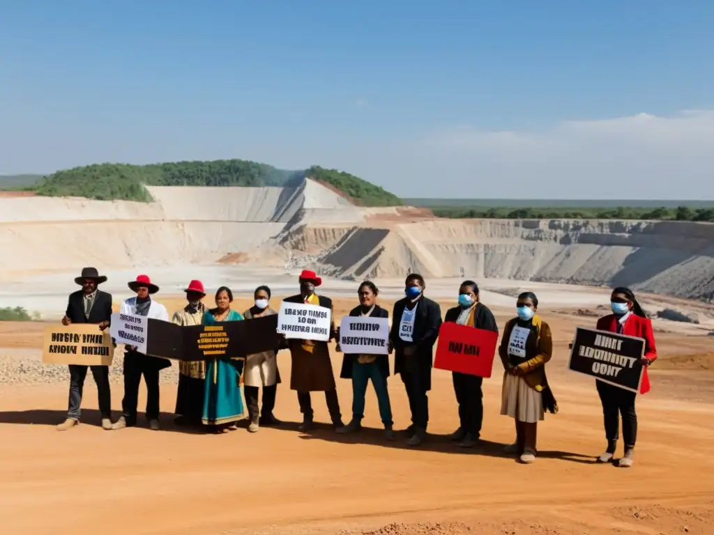 Protesta de comunidades indígenas contra el impacto de la minería en sus derechos humanos y el medio ambiente