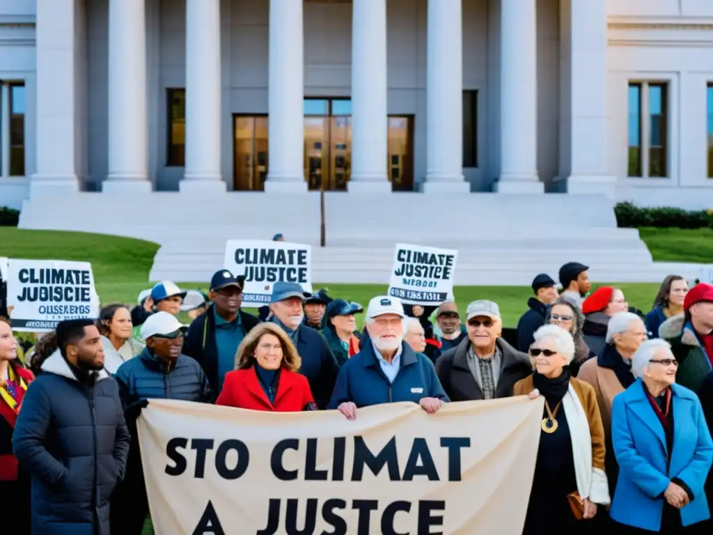 Protesta por la justicia climática frente al tribunal