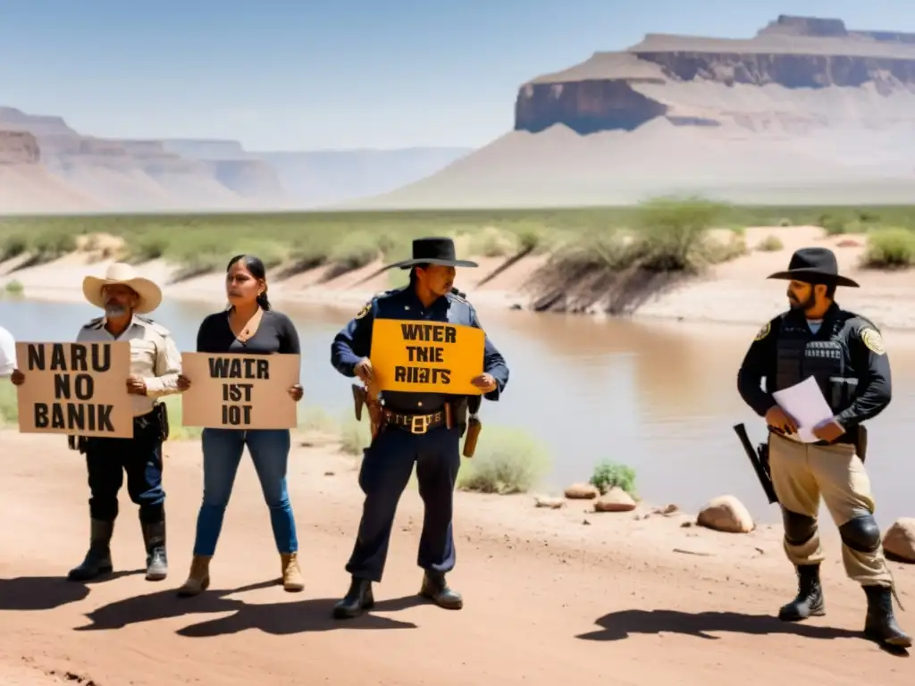 Pueblo Yaqui protesta por conflicto legal del agua, enfrentamiento con policía en el río