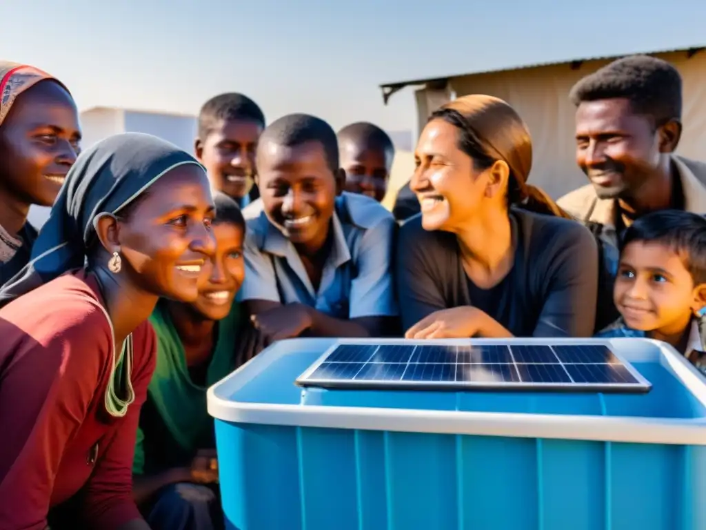 Refugiados obtienen agua potable de innovaciones tecnológicas, mostrando esperanza y resiliencia en medio de la adversidad