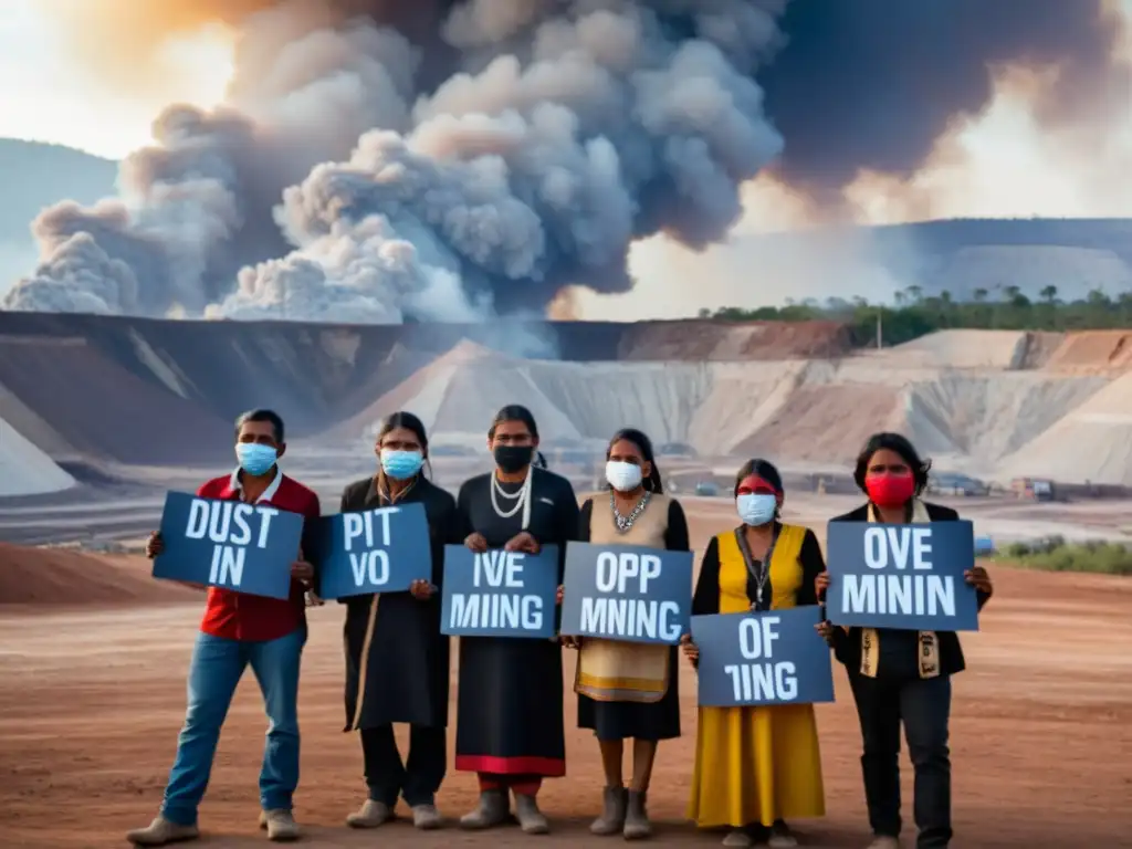 Refugiados ambientales por minería: Indígenas protestan contra impacto minero en su comunidad, entre maquinaria industrial y cielo contaminado