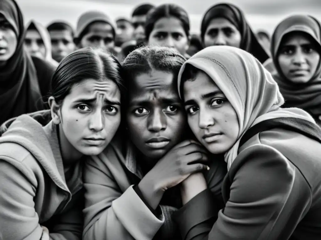 Refugiados en blanco y negro expresan fuerza y desesperación