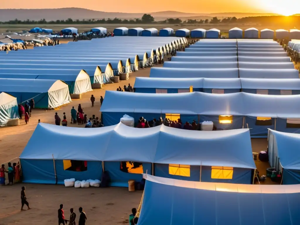 Refugiados en campamento reciben ayuda