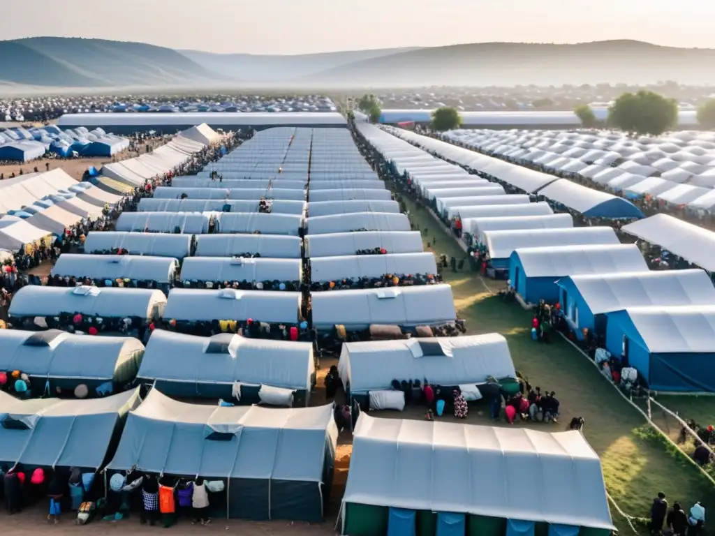 Refugiados enfrentan desafíos en campamento de guerra, búsqueda asilo