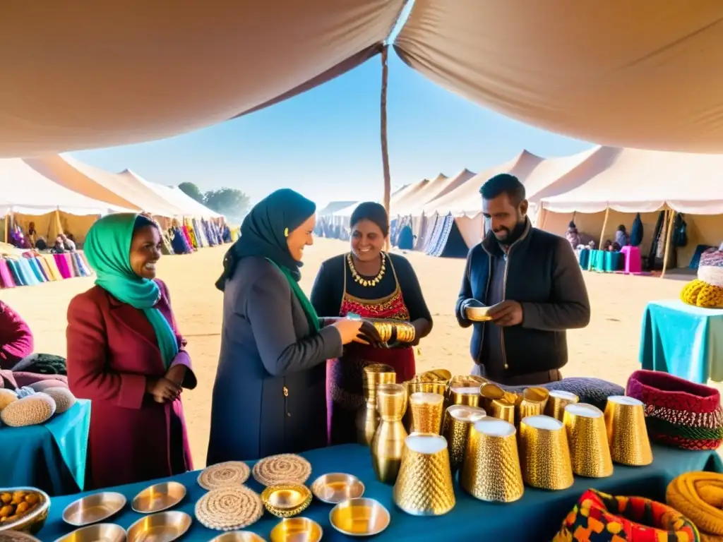 Refugiados muestran emprendimientos exitosos en mercado artesanal del campamento, demostrando resiliencia y espíritu emprendedor