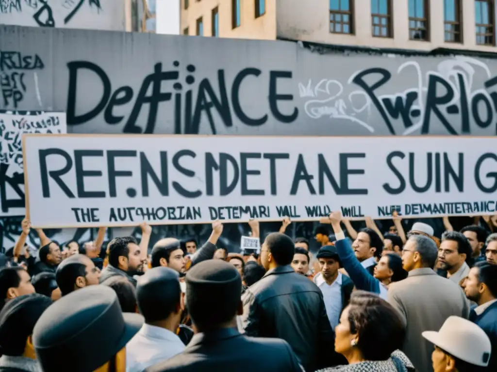 Manifestación de resistencia y solidaridad en ciudad bajo regímenes autoritarios sofocan libertad expresión