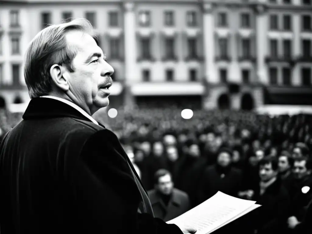 Vaclav Havel lidera la Revolución de Terciopelo, transmitiendo esperanza y determinación por los derechos humanos