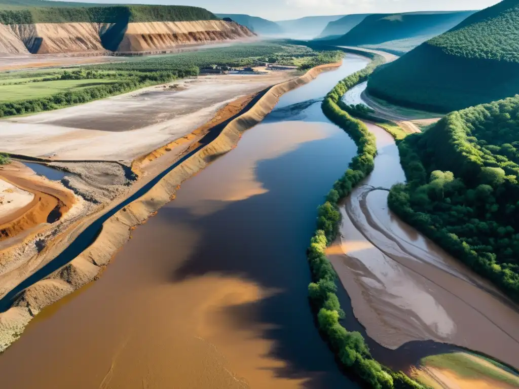 Río contaminado en comunidad minera, impacto global de la contaminación minera en comunidades