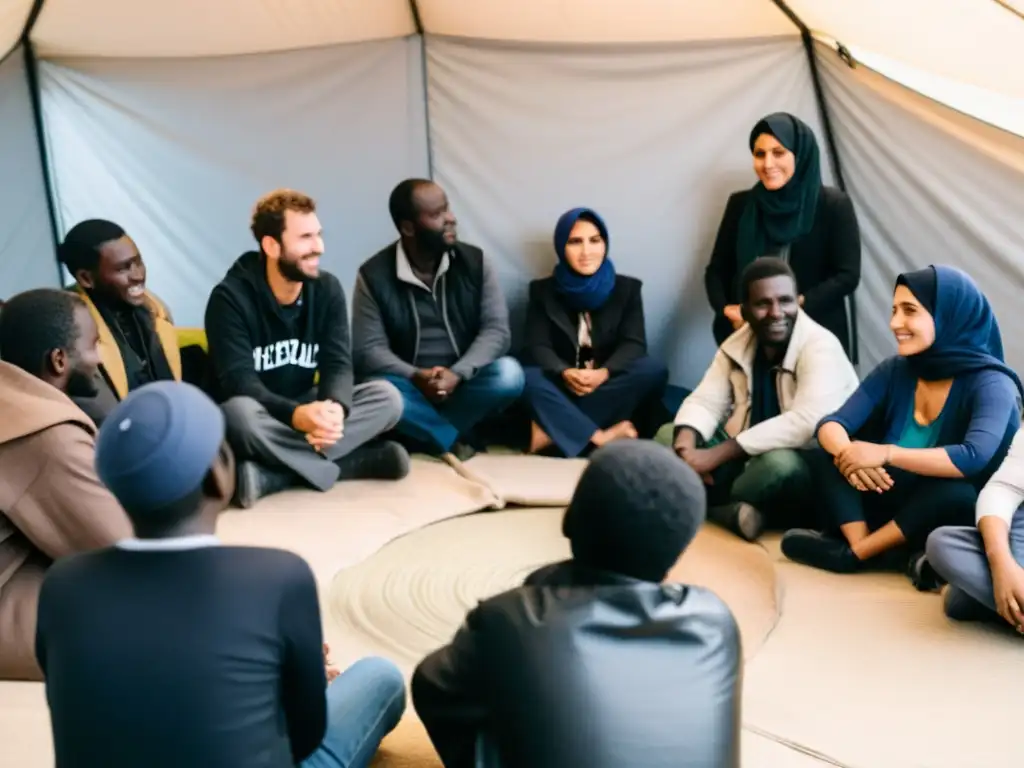 Terapia de grupo para traumas psicológicos en refugiados en un campamento