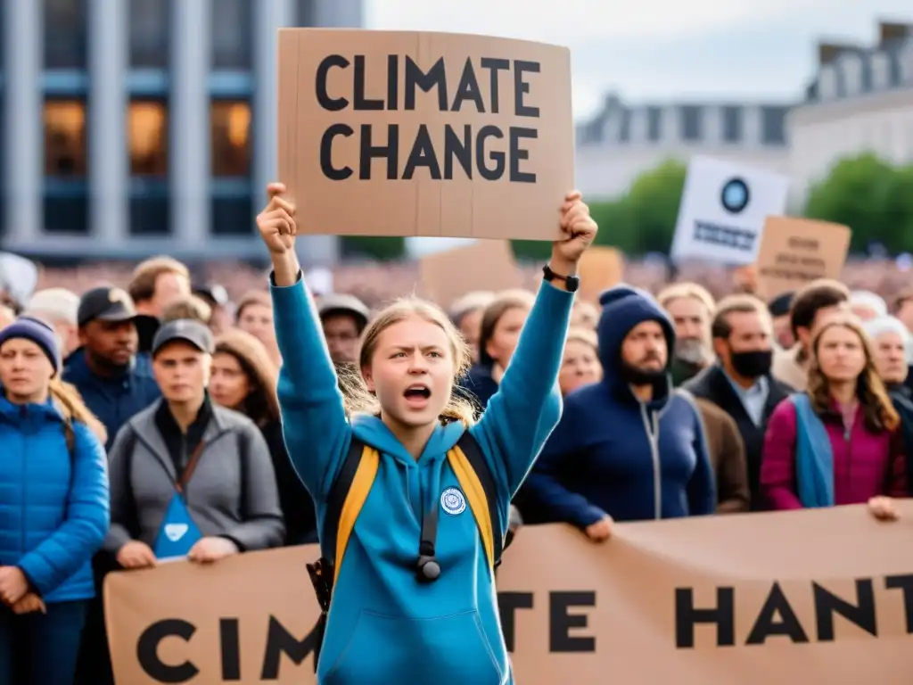 Greta Thunberg lidera protesta por el clima, mostrando su determinación y pasión